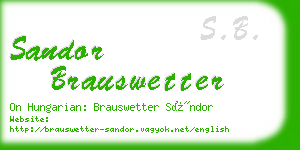 sandor brauswetter business card